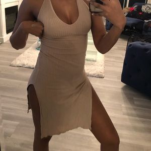 Sides split midi dress